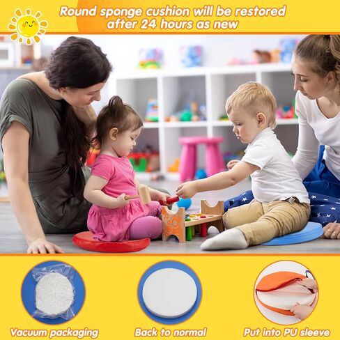 Marsui 18 Pcs Round Floor Cushions Classroom Flexible Seating with Handle Daycare Foam Colorful Floor Seating for School Kindergarten Classroom Home Nursery Supplies(Macaron Color) in Saudi Arabia
