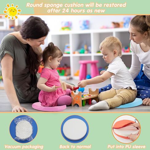 Marsui 18 Pcs Round Floor Cushions Classroom Flexible Seating with Handle Daycare Foam Colorful Floor Seating for School Kindergarten Classroom Home Nursery Supplies(Macaron Color) in Saudi Arabia