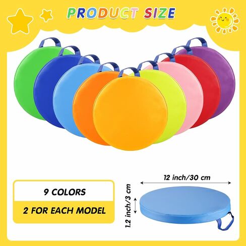 Marsui 18 Pcs Round Floor Cushions Classroom Flexible Seating with Handle Daycare Foam Colorful Floor Seating for School Kindergarten Classroom Home Nursery Supplies(Macaron Color) in Saudi Arabia
