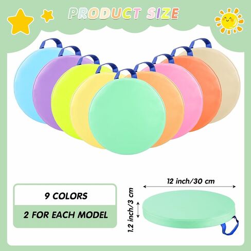Marsui 18 Pcs Round Floor Cushions Classroom Flexible Seating with Handle Daycare Foam Colorful Floor Seating for School Kindergarten Classroom Home Nursery Supplies(Macaron Color) in Saudi Arabia