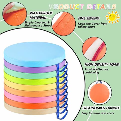 Marsui 18 Pcs Round Floor Cushions Classroom Flexible Seating with Handle Daycare Foam Colorful Floor Seating for School Kindergarten Classroom Home Nursery Supplies(Macaron Color) in Saudi Arabia