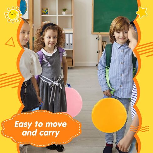 Marsui 18 Pcs Round Floor Cushions Classroom Flexible Seating with Handle Daycare Foam Colorful Floor Seating for School Kindergarten Classroom Home Nursery Supplies(Macaron Color) in Saudi Arabia