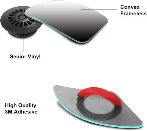 POMFW Blind Spot Mirror, 2 inch Rearview Convex Side Mirrors for Cars SUV Truck Van Stick on 3M Adhesive, Rear View HD Glass Frameless Sway Rotate adjustable Wide Angle 2PCS (Fanshaped) in Saudi Arabia