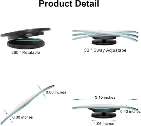 POMFW Blind Spot Mirror, 2 inch Rearview Convex Side Mirrors for Cars SUV Truck Van Stick on 3M Adhesive, Rear View HD Glass Frameless Sway Rotate adjustable Wide Angle 2PCS (Fanshaped) in Saudi Arabia