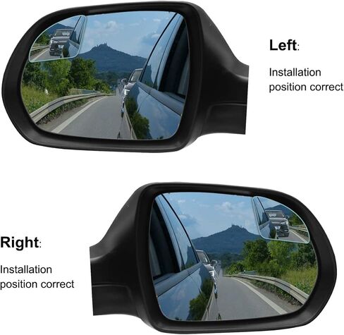 POMFW Blind Spot Mirror, 2 inch Rearview Convex Side Mirrors for Cars SUV Truck Van Stick on 3M Adhesive, Rear View HD Glass Frameless Sway Rotate adjustable Wide Angle 2PCS (Fanshaped) in Saudi Arabia