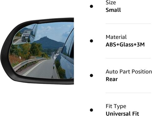 POMFW Blind Spot Mirror, 2 inch Rearview Convex Side Mirrors for Cars SUV Truck Van Stick on 3M Adhesive, Rear View HD Glass Frameless Sway Rotate adjustable Wide Angle 2PCS (Fanshaped) in Saudi Arabia