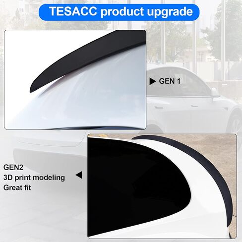 TESACC لـ Tesla Model Y، جناح خلفي أصلي ABS لـ 2020-2023 Tesla Model Y، سبويلر خلفي، جناح خلفي، غطاء صندوق خلفي، ملحقات طراز Y (سبويلر OEM، أسود مطفي)... in Saudi Arabia