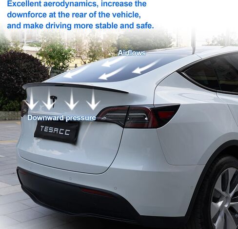 TESACC لـ Tesla Model Y، جناح خلفي أصلي ABS لـ 2020-2023 Tesla Model Y، سبويلر خلفي، جناح خلفي، غطاء صندوق خلفي، ملحقات طراز Y (سبويلر OEM، أسود مطفي)... in Saudi Arabia