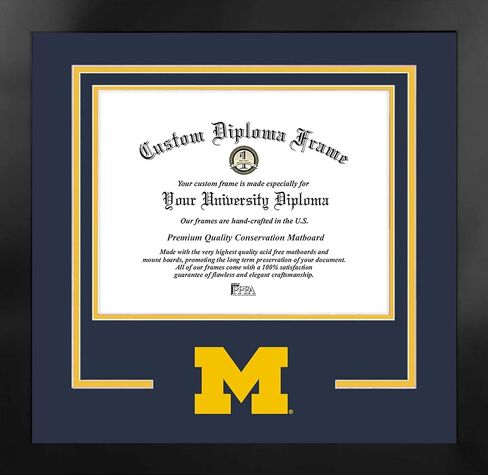 Campus Images NCAA Michigan Wolverines Unisex Spirit Diploma Manhattan Black Frame with Bonus Lithograph, Black, One Size in Saudi Arabia