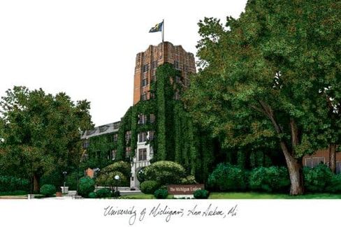 Campus Images NCAA Michigan Wolverines Unisex Spirit Diploma Manhattan Black Frame with Bonus Lithograph, Black, One Size in Saudi Arabia