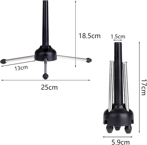TUOREN Portable Clarinet Stand Foldable Wind Instrument Stand Holder with Tripod Metal Support for Oboe Flute Clarinet in Saudi Arabia