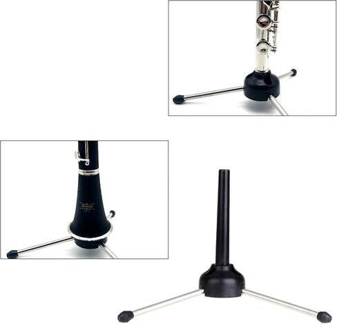 TUOREN Portable Clarinet Stand Foldable Wind Instrument Stand Holder with Tripod Metal Support for Oboe Flute Clarinet in Saudi Arabia