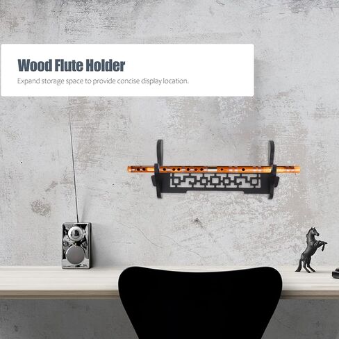 كابيلوك جدار الناي حامل الحائط قوس هوك الفلوت الصيني جدار الرف سطح المكتب المنظم الخشب الناي حامل توفير مساحة الناي حامل رفوف الحائط أصحاب الأسود طبقة واحدة خشبية in Kuwait