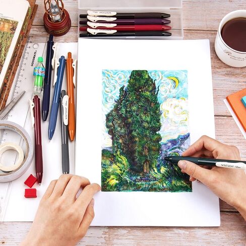 WRITECH Retractable Gel Pens Quick Dry Ink Pens Fine Point 0.5mm Multicolor For Journaling, Drawing, Doodling, and Notetaking (Multicolor) in Kuwait