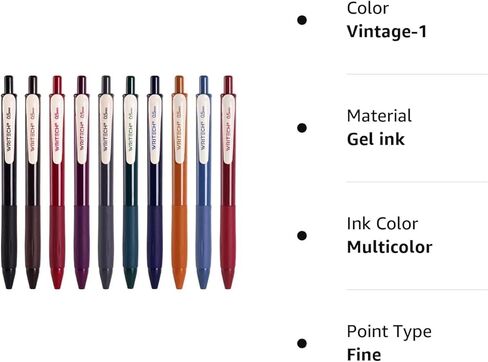 WRITECH Retractable Gel Pens Quick Dry Ink Pens Fine Point 0.5mm Multicolor For Journaling, Drawing, Doodling, and Notetaking (Multicolor) in Kuwait