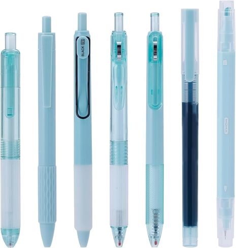 E-AOCJMH 5PCS Gel Pen Ballpoint Pens, 0.5mm Black Ink Pen Office Supplies Gifts (PEN green) in Saudi Arabia