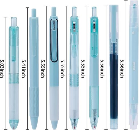 E-AOCJMH 5PCS Gel Pen Ballpoint Pens, 0.5mm Black Ink Pen Office Supplies Gifts (PEN green) in Saudi Arabia
