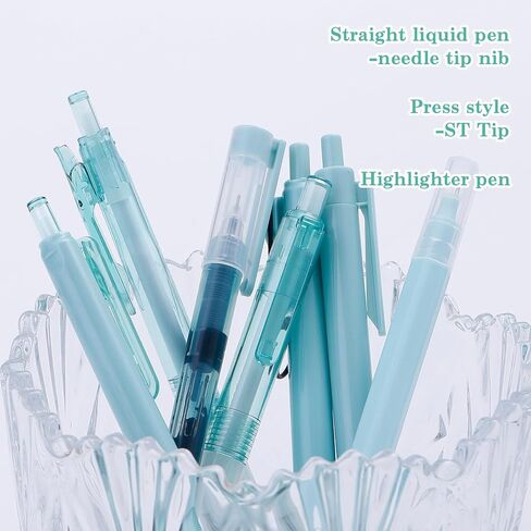 E-AOCJMH 5PCS Gel Pen Ballpoint Pens, 0.5mm Black Ink Pen Office Supplies Gifts (PEN green) in Saudi Arabia