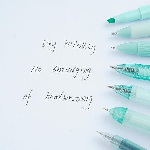 E-AOCJMH 5PCS Gel Pen Ballpoint Pens, 0.5mm Black Ink Pen Office Supplies Gifts (PEN green) in Saudi Arabia