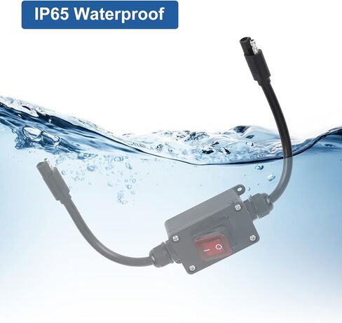 مفتاح طاقة مضمن 12 فولت، موصل Briidea IP65 مقاوم للماء SAE مع مؤشر LED بإضاءة خلفية، كابل 14 AWG، مثالي للوحات الشمسية، والدراجات النارية، وجزازة العشب، وATV، وRV، وقوارب الكاياك... in Saudi Arabia