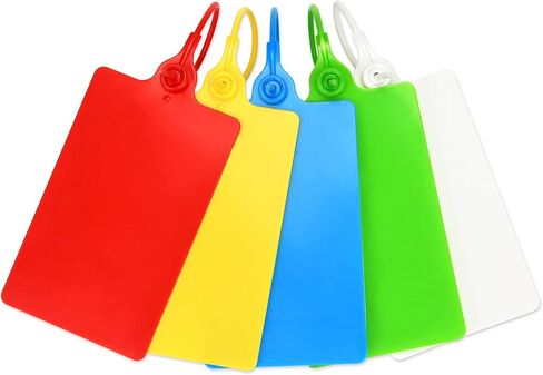 100 Black Plastic Tags Shipping Tags Water Proof Tags for Labeling Shipping Labels Security Seals Writable Marker Ties Hanging Tags Storage Tag with One Marker Pen in Saudi Arabia