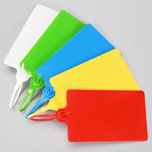 100 Black Plastic Tags Shipping Tags Water Proof Tags for Labeling Shipping Labels Security Seals Writable Marker Ties Hanging Tags Storage Tag with One Marker Pen in Saudi Arabia