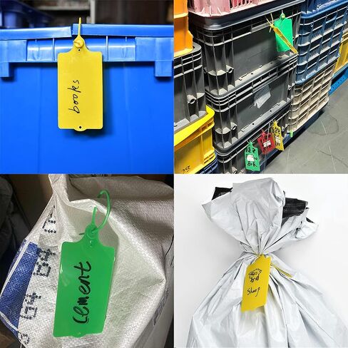 100 Black Plastic Tags Shipping Tags Water Proof Tags for Labeling Shipping Labels Security Seals Writable Marker Ties Hanging Tags Storage Tag with One Marker Pen in Saudi Arabia