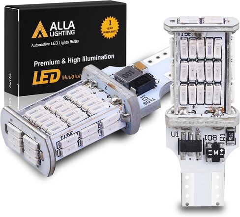 Alla Lighting 2600lm T10/T15 912 921 Strobe LED Back-up Reverse، مصابيح أضواء الفرامل الثالثة، 6000K White Super Bright 922 W16W 906 4014-SMD مصابيح وامضة للسيارات والشاحنات وRVs وسيارات الدفع الرباعي in Kuwait
