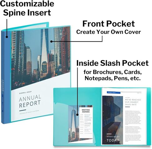 Dunwell Binder with Plastic Sleeves 24-Pocket (Black), Presentation Book, 8.5 x 11 Portfolio Folder with Clear Sheet Protectors, Displays 48 Pages of Documents, Certificates, Keepsakes in Kuwait