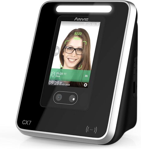 ANVIZ Time Clocks for Employees Small Business - CX7 Biometric Clock in and Out Machine - Face + RFID + Pin Punching in one, Support Door Access, with Professional Cloud Software (0 Monthly Fee) in Kuwait