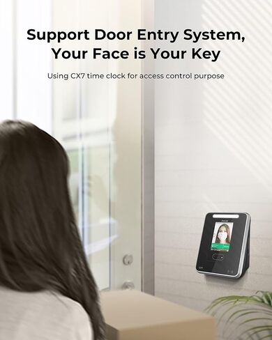 ANVIZ Time Clocks for Employees Small Business - CX7 Biometric Clock in and Out Machine - Face + RFID + Pin Punching in one, Support Door Access, with Professional Cloud Software (0 Monthly Fee) in Kuwait