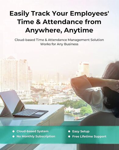 ANVIZ Time Clocks for Employees Small Business - CX7 Biometric Clock in and Out Machine - Face + RFID + Pin Punching in one, Support Door Access, with Professional Cloud Software (0 Monthly Fee) in Kuwait