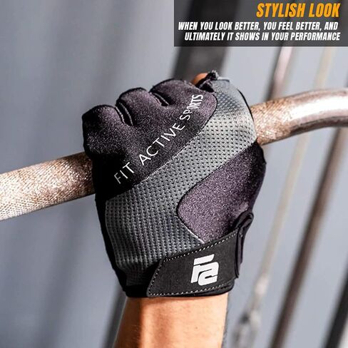 Fit Active Sports Max Grip Weight Lifting Workout Gloves for Gym Lifting, Biking, Fitness Training | Lightweight, Breathable, Non Slip | Men and Women in Saudi Arabia