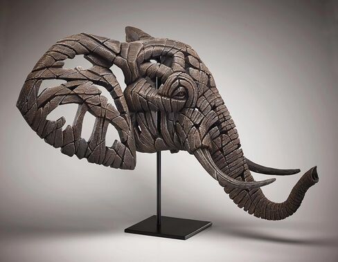 Enesco Edge Sculpture تمثال نصفي لرأس الفيل، 18.5 بوصة، بني in Saudi Arabia