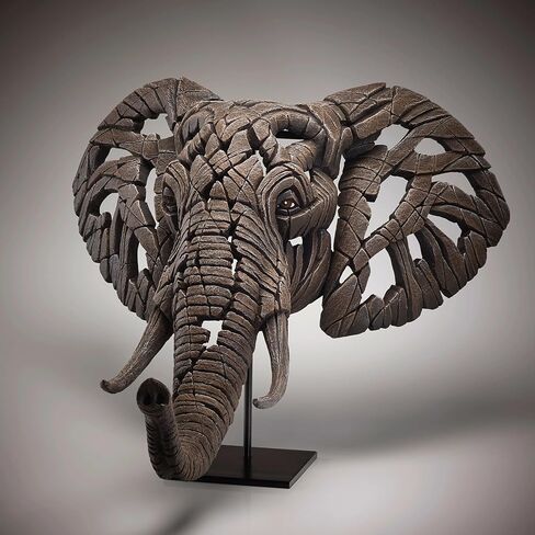 Enesco Edge Sculpture تمثال نصفي لرأس الفيل، 18.5 بوصة، بني in Saudi Arabia