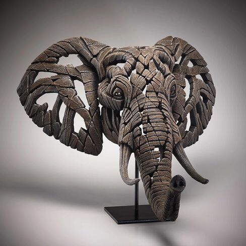 Enesco Edge Sculpture تمثال نصفي لرأس الفيل، 18.5 بوصة، بني in Saudi Arabia