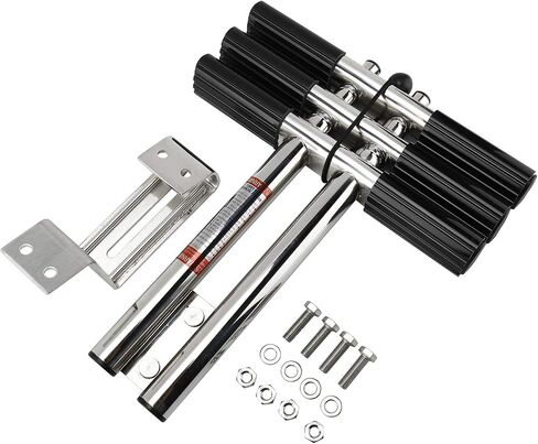 Boat Ladder Marine Sport/Diver Ladder 3 Steps Dual Vertical Telescoping Tube with 2.56" Transom Mounting Extension Shim & Mounting Screws Stainless Steel Boat Telescopic Dive Ladder in Saudi Arabia