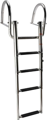 YaeMarine Stainless Steel in-Board 4 Steps Telescoping Ladder Folding Dock Ladder for Marine Boat Yacht Swimming Pool in Saudi Arabia