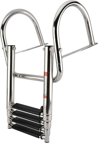 YaeMarine Stainless Steel in-Board 4 Steps Telescoping Ladder Folding Dock Ladder for Marine Boat Yacht Swimming Pool in Saudi Arabia