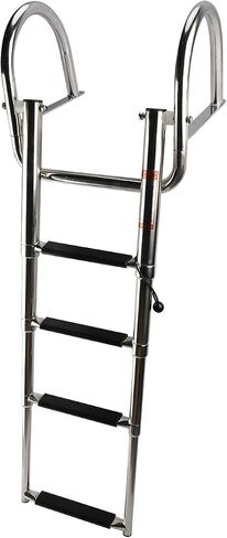 YaeMarine Stainless Steel in-Board 4 Steps Telescoping Ladder Folding Dock Ladder for Marine Boat Yacht Swimming Pool in Saudi Arabia
