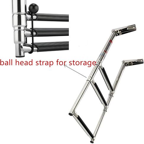 HYDDNice Boat Ladder, 3 Step Ladder Stainless Steel Telescoping Marine Boat Ladder Swim Step Ladder in Saudi Arabia