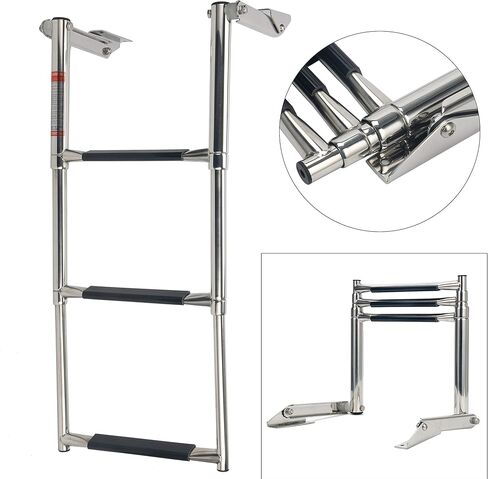 سلم سباحة من الفولاذ المقاوم للصدأ مكون من 3 خطوات مصنوع من أمارين 8331BBD in Kuwait