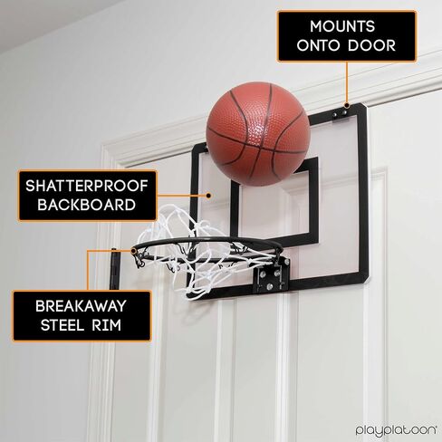 Play Platoon Mini Basketball Hoop for Door - 16 x 12 Inch Bedroom Basketball Hoop Indoors Set in Saudi Arabia