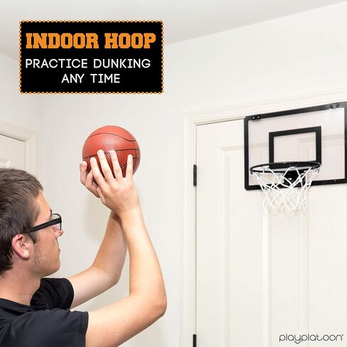 Play Platoon Mini Basketball Hoop for Door - 16 x 12 Inch Bedroom Basketball Hoop Indoors Set in Saudi Arabia