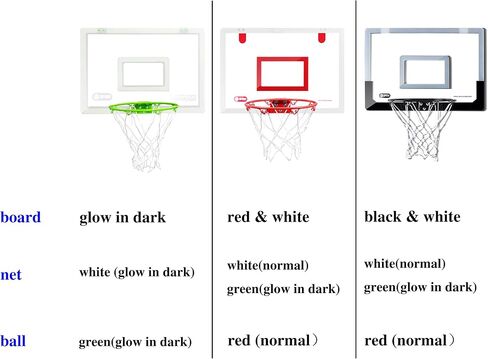 Extra Large Basketball Hoop for Youth with Luminous Basketball Net Indoor 23"X 16" Pre-Assembled Portable Over The Door with Flex Rim, Includes One Deflated Basketball with Pump, for Indoor in Saudi Arabia