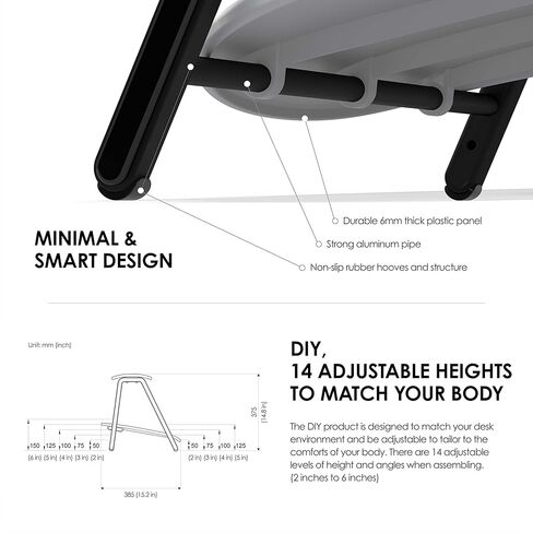 مسند قدم مكتب 'رومو DSP مع غطاء قماش رمادي فاتح مخملي' يناسب جسدي، مقعد قابل للتعديل بطبقة مزدوجة، مسند للقدمين + مسند للقدمين، حياة مكتبية إبداعية مريحة in Kuwait