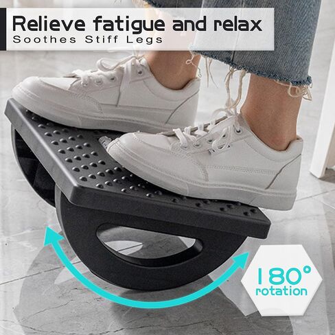 Foot Rest Under Desk, Under Desk Footrest Rocking, Larger Size Office Desk Footrest, Rocking Foot Nursing Stool, Rocker Balance Board, Ergonomic Design for Posture Support, Office and Home Use (White) in Saudi Arabia