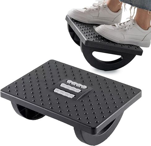 Foot Rest Under Desk, Under Desk Footrest Rocking, Larger Size Office Desk Footrest, Rocking Foot Nursing Stool, Rocker Balance Board, Ergonomic Design for Posture Support, Office and Home Use (White) in Saudi Arabia