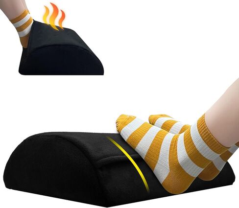 Foot Rest for Under Desk at Work, Double Layer Adjustable Height Foot Stool, Multifunctional Washable Under Desk Footrest for Office, Home, Car, Ergonomic Design for Back -Black - Double Layer in Saudi Arabia