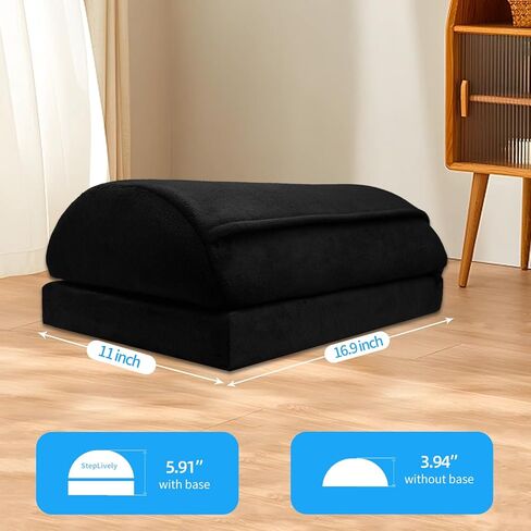 مسند للقدمين تحت المكتب في العمل، مقعد قدم قابل للتعديل بثلاث طبقات، متعدد الوظائف وقابل للغسل تحت المكتب للمكتب والمنزل، تصميم مريح للظهر باللون الأسود - ثلاثة طوابق in Kuwait